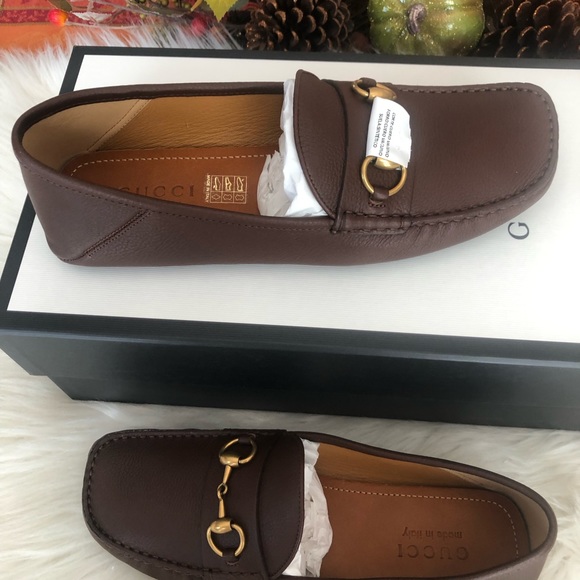 Men’s Gucci Hebron Brown Leather Horsebit Drivers/Loafer size 7 - Picture 8 of 10
